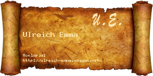 Ulreich Emma névjegykártya